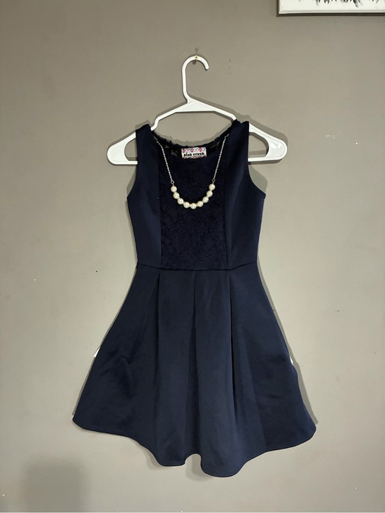 Plein Sud Dresses & Skirts - Plein Sud Navy Sleeveless Lace-Front Skater Dress